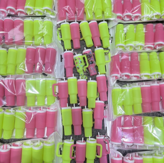 Wholesale Luminous Color Mini Tumbler Cup Keychains for Wrap